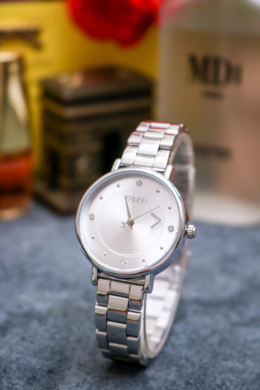 Đồng Hồ Nữ  JA-1248A Julius Hàn Quốc Dây Thép (Bạc)