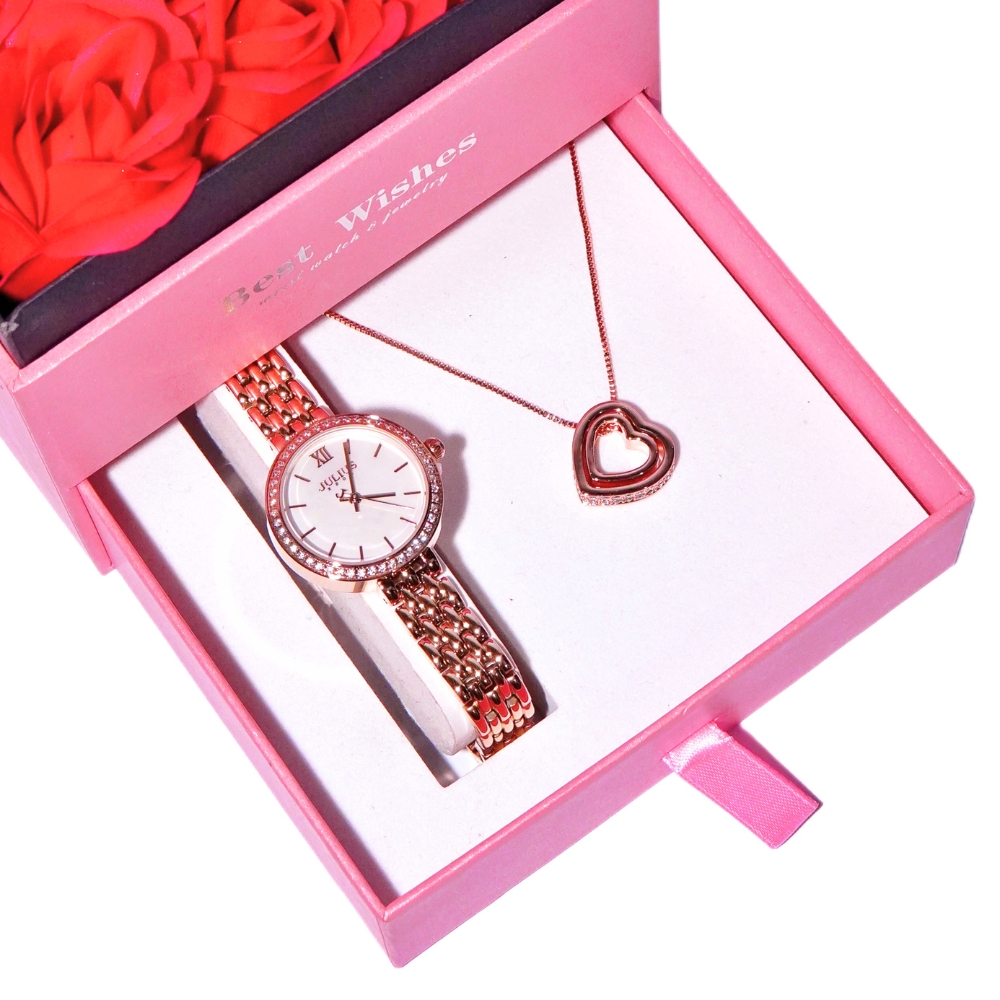 Combo Đồng Hồ Nữ JA-1421B Julius + Dây Chuyển ESME ES482