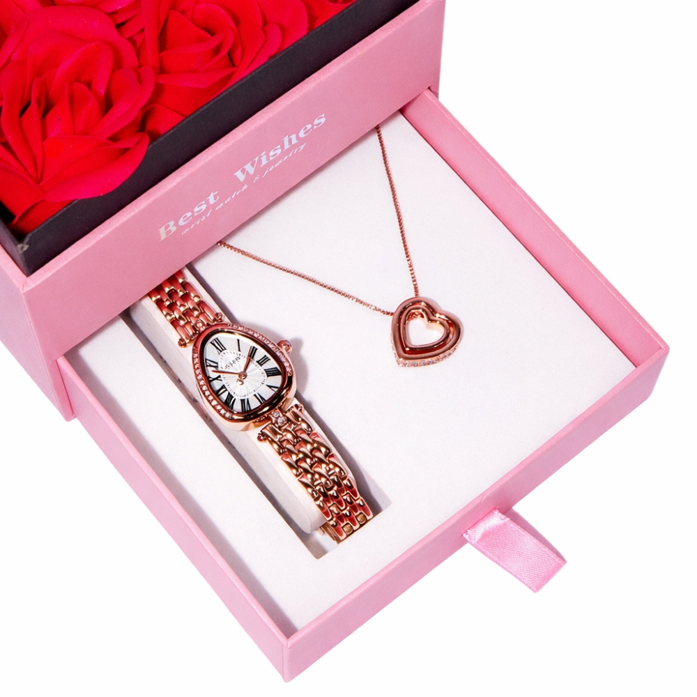 Combo  Đồng Hồ Nữ JA-1526D Julius Hàn Quốc  + Dây Chuyển  ESME ES482