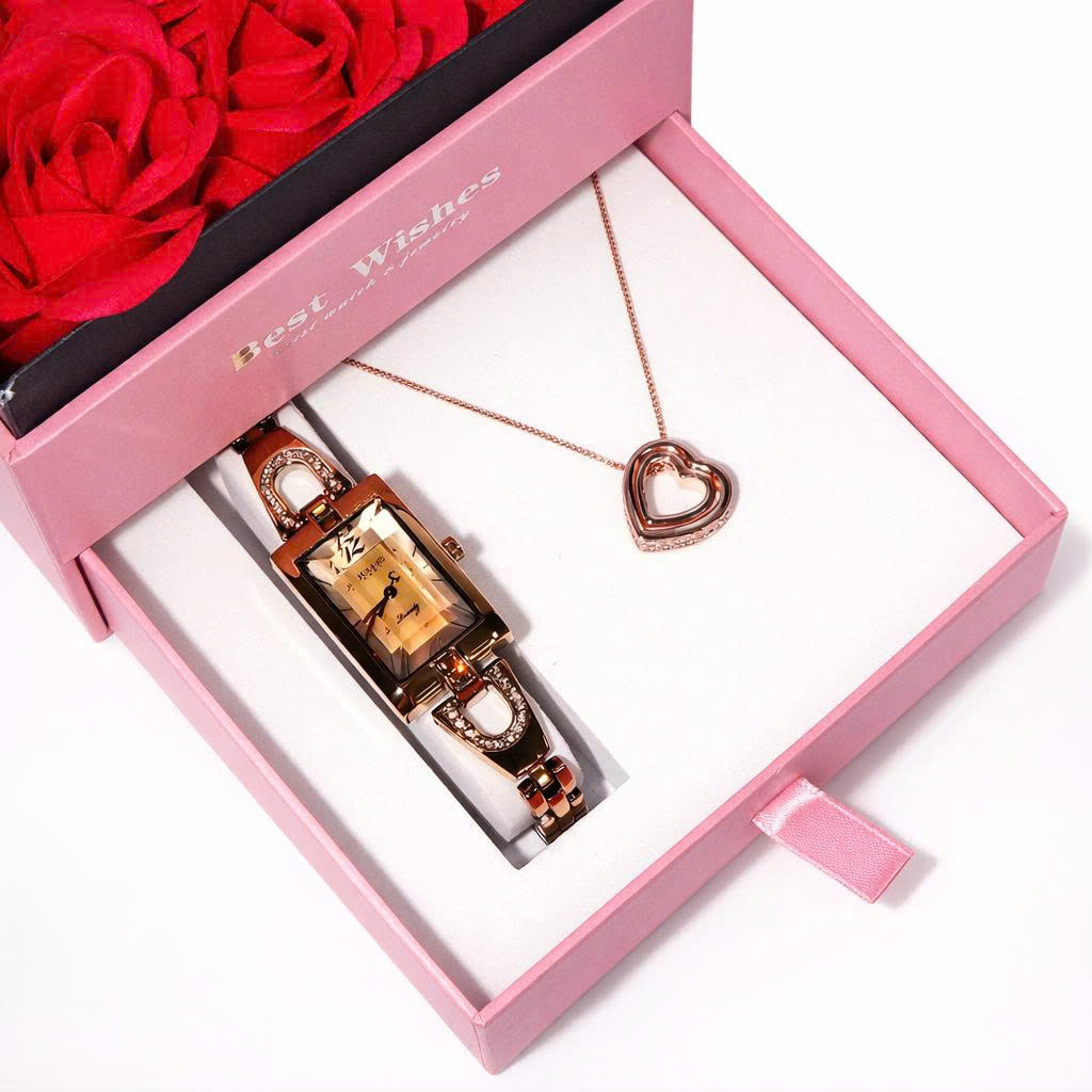 Combo Đồng Hồ Nữ JA-443B Julius + Dây Chuyền ESME ES482