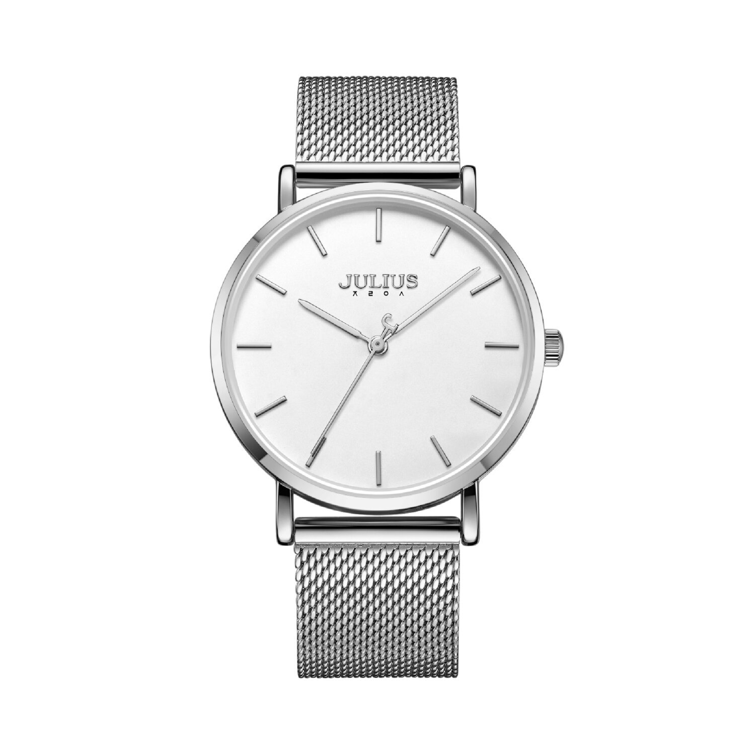 Đồng Hồ Unisex JA-1164MA Julius Hàn Quốc Dây Thép (Bạc)