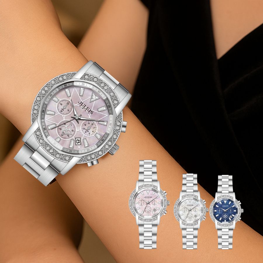 Đồng Hồ Nữ JA-1530 Julius Hàn Quốc Dây Thép (3 Màu)