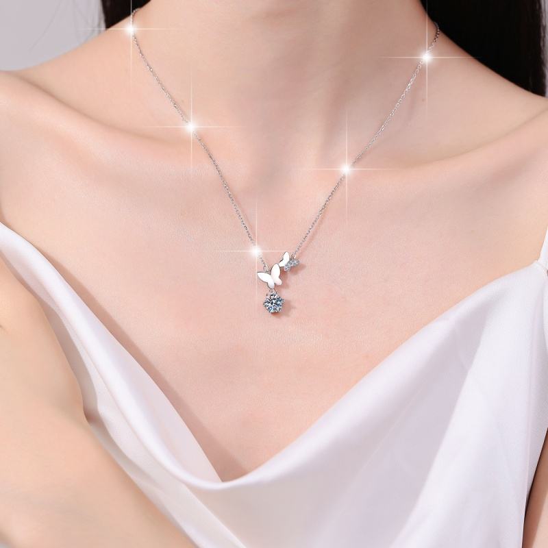 Combo Đồng hồ nữ Julius JA-1426A+ D.chuyền ES167AKC-HK079 moissanite 1cara