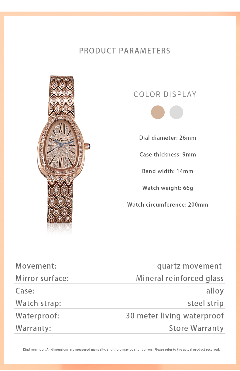 Đồng Hồ Nữ ABORNI YBN-6019 ( 2 MÀU )