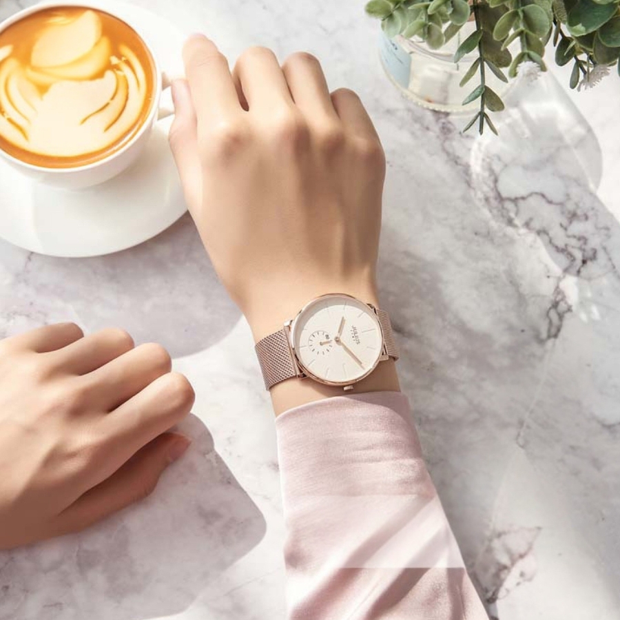 Đồng Hồ Nữ JS-043 Kính Sapphire Julius Hàn Quốc Dây Thép (2 Màu)