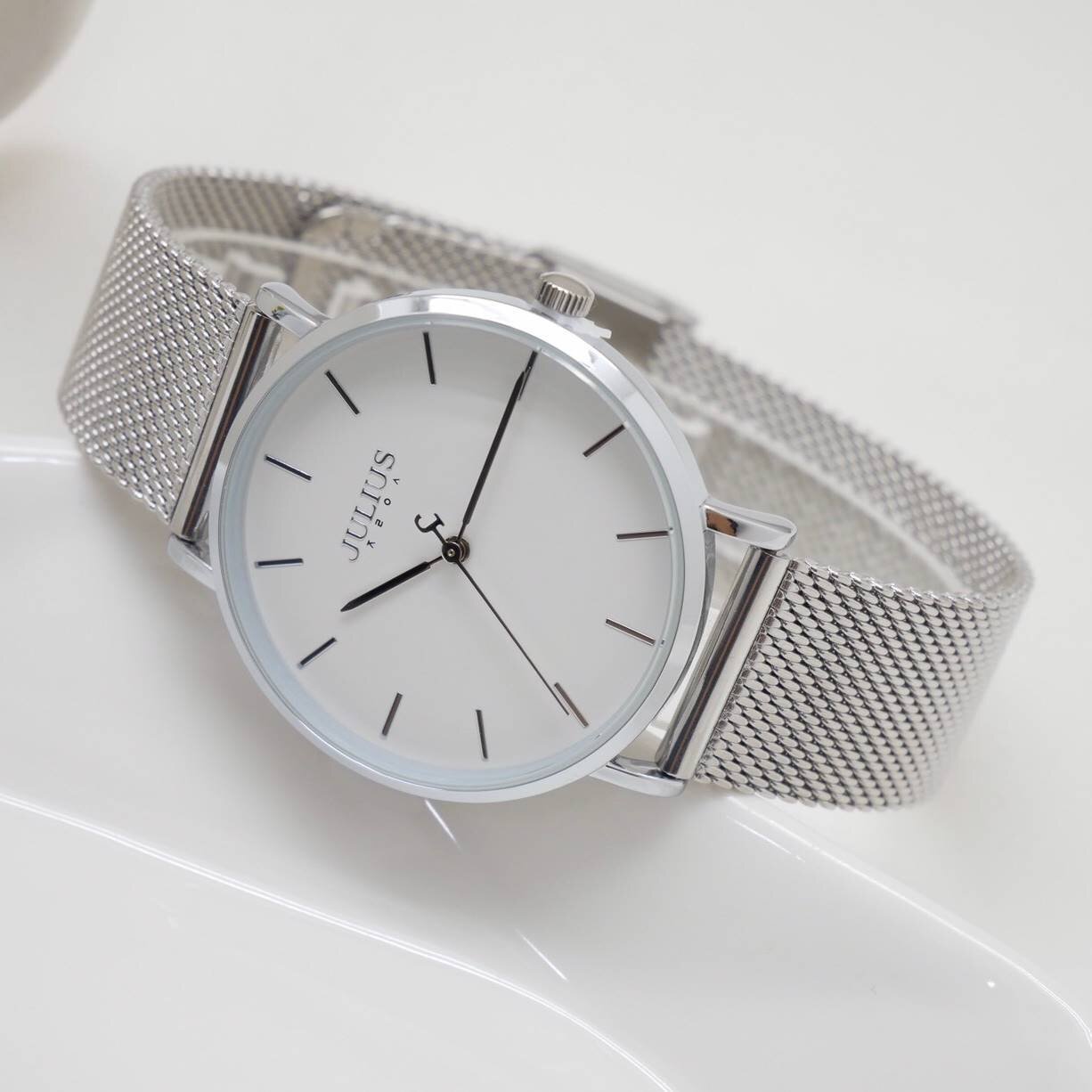 Đồng Hồ Unisex JA-1164MA Julius Hàn Quốc Dây Thép (Bạc)
