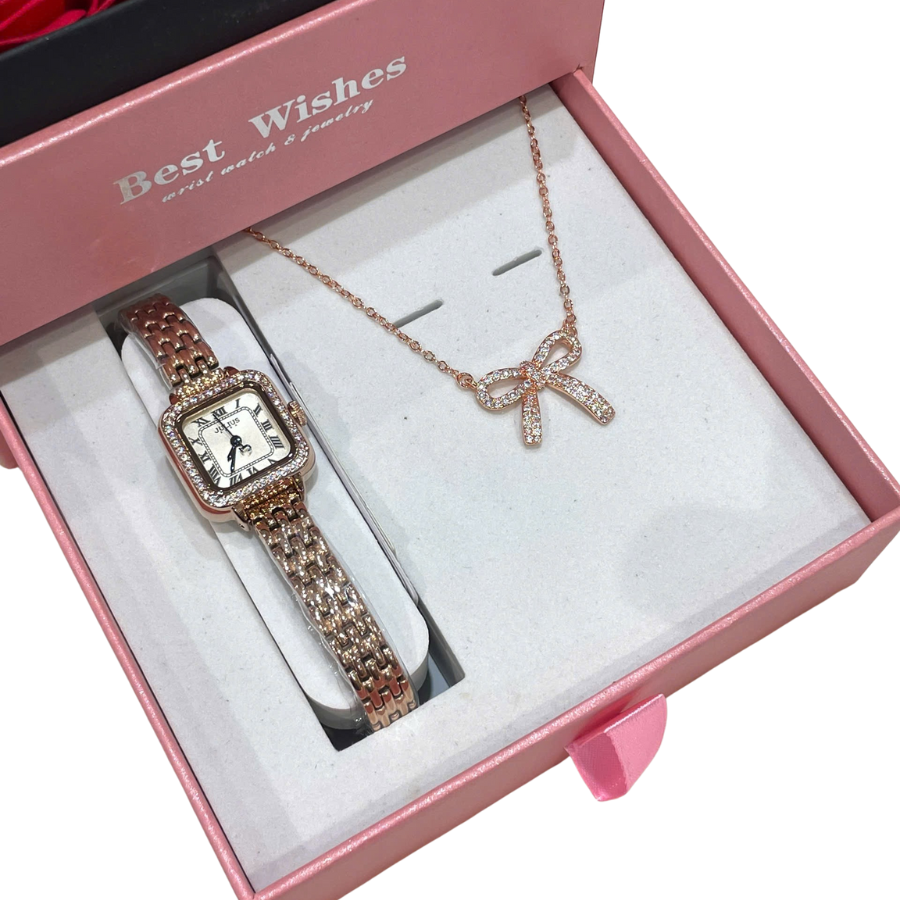Combo Đồng hồ nữ Julius JA-1449B + Dây Chuyền ES214