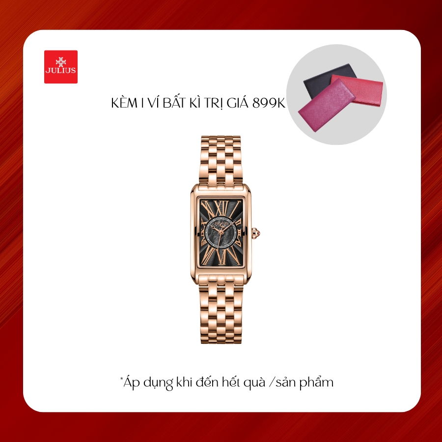 Đồng Hồ Nữ JS-060C Julius Hàn Quốc Kính Sapphire(Đen)