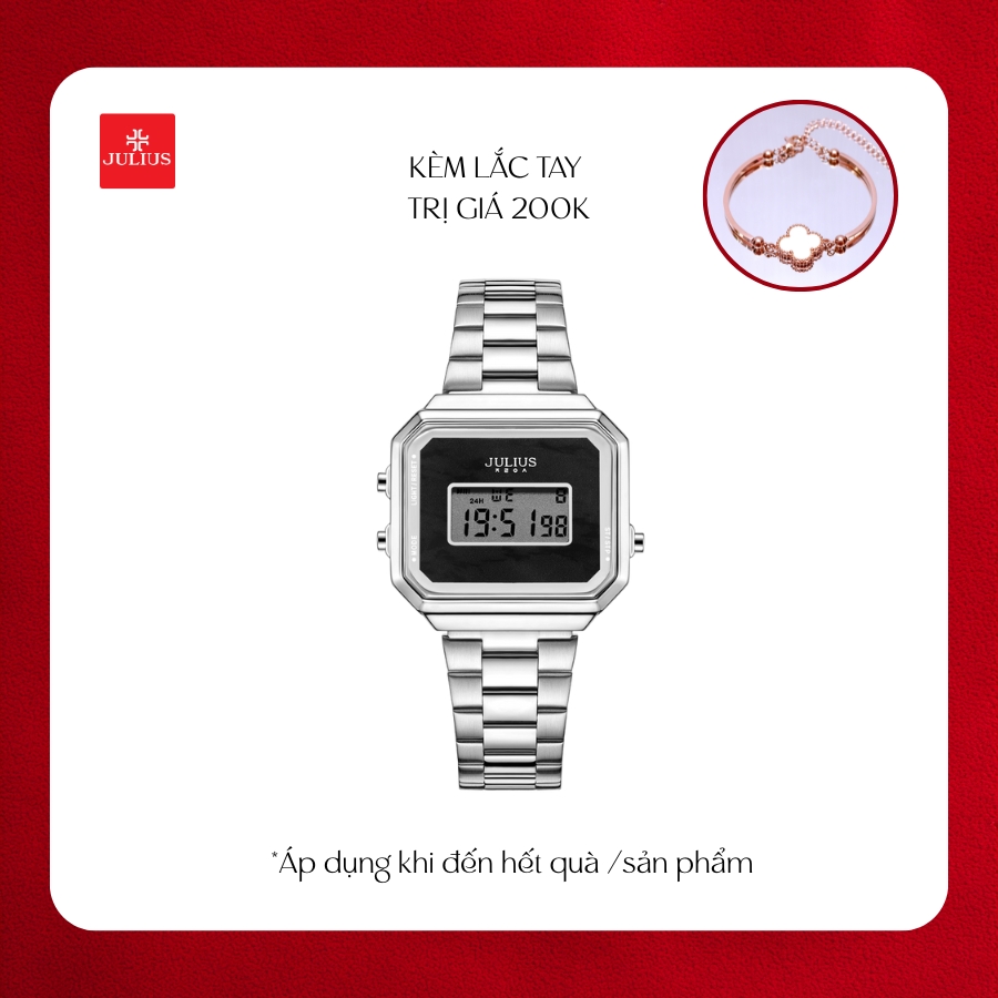 Đồng Hồ Nữ JA-1347A Julius Hàn Quốc Dây Thép (Bạc)