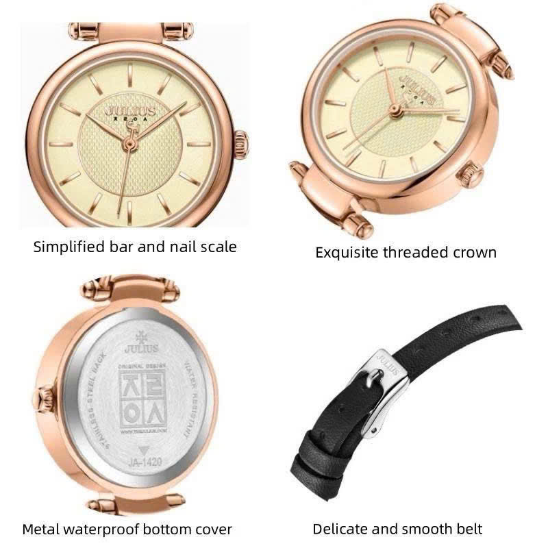 Đồng Hồ Julius JA-1420B Hàn Quốc Dây Da(Nâu)