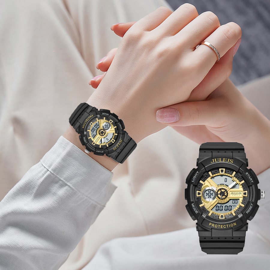 Đồng Hồ Nam JA-1299D Julius Hàn Quốc (Đen)