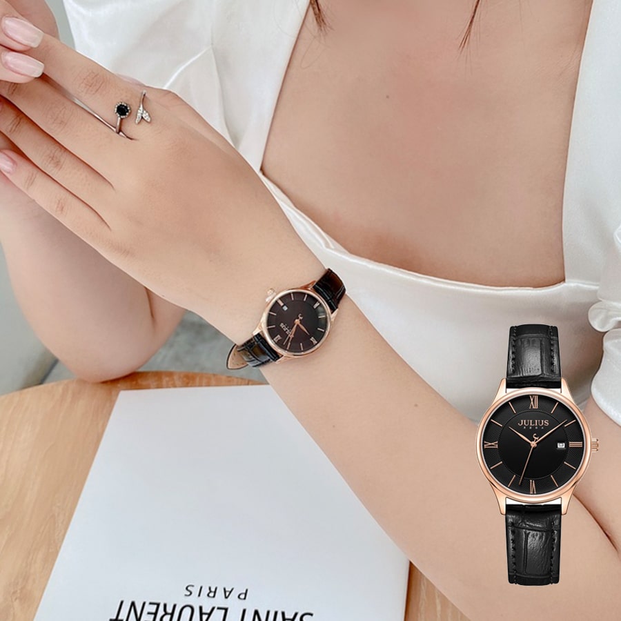 Đồng Hồ Nữ JA-1328L Julius Hàn Quốc Dây Da (3 Màu)