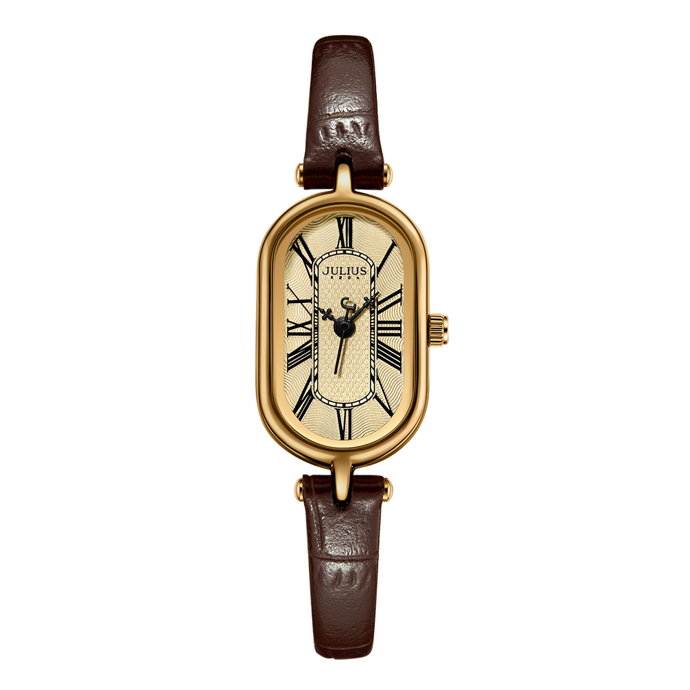 Đồng Hồ Nữ JA-1432C Julius Hàn Quốc Dây Da (Nâu)