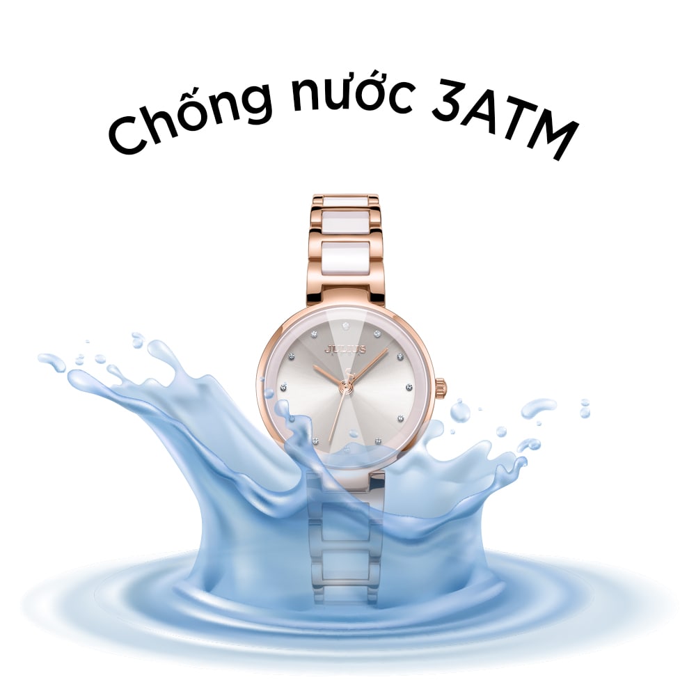 Đồng Hồ Nữ  JA-1209A Julius Hàn Quốc Dây Thép (Hồng Mặt Trắng)