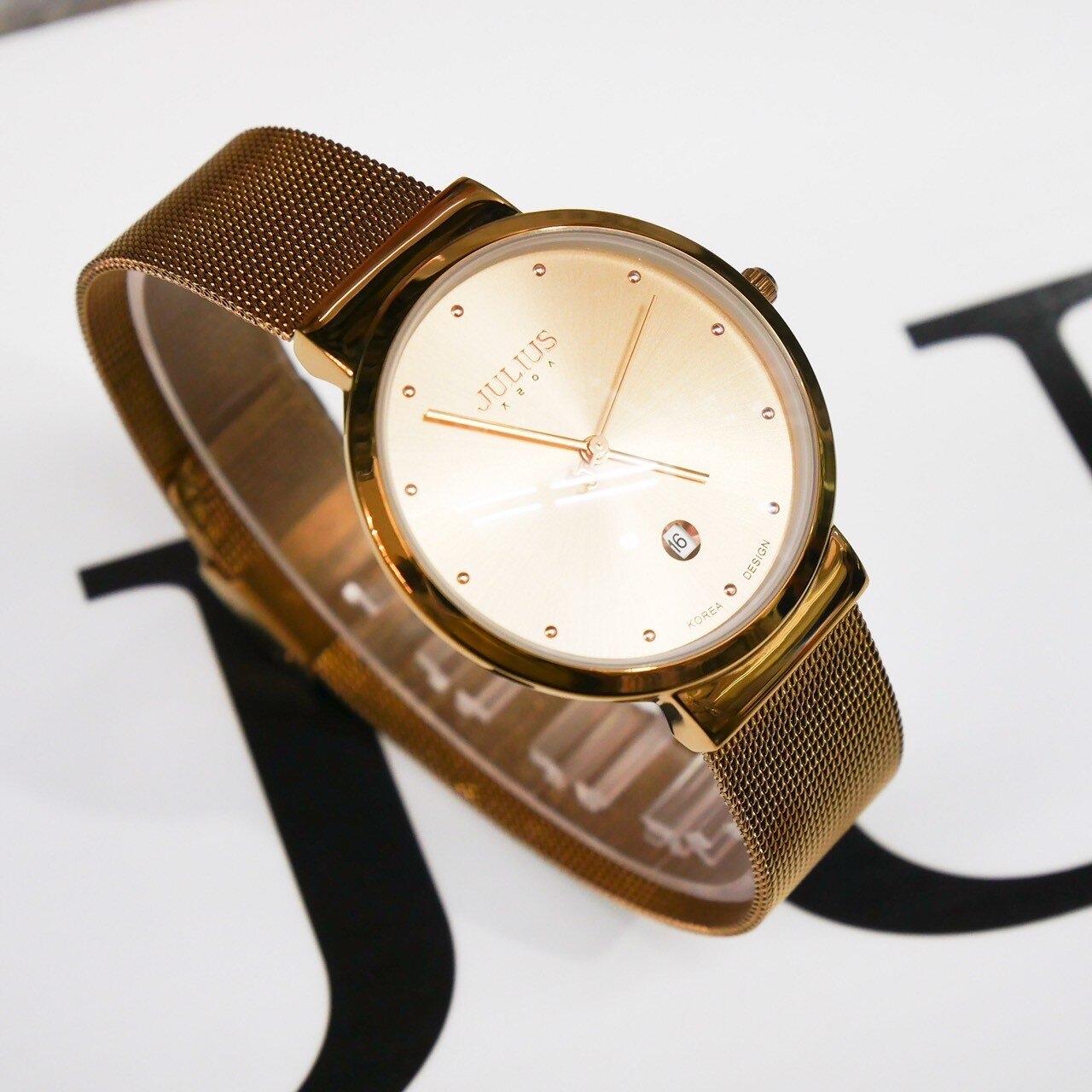 Đồng Hồ Nữ JA-426MC Julius Hàn Quốc Dây Thép (Nâu)