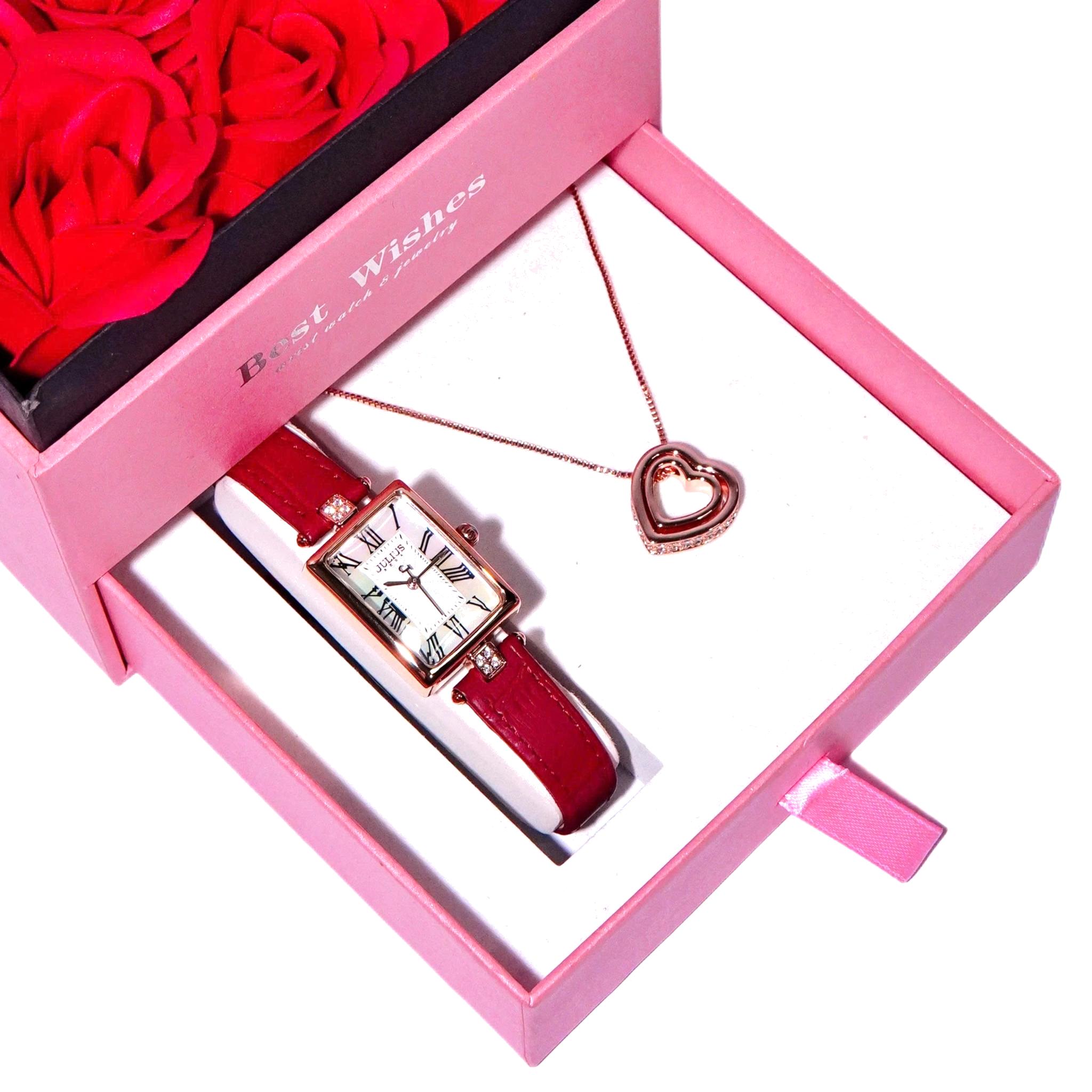 Combo Đồng Hồ Nữ JA-1525B Julius  + Dây Chuyển ESME ES482