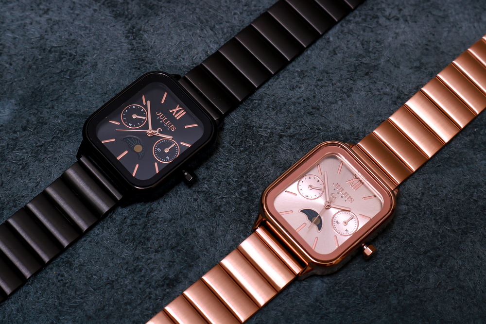 Đồng Hồ Nữ JA-1467H Julius Hàn Quốc Dây Thép (Đen)