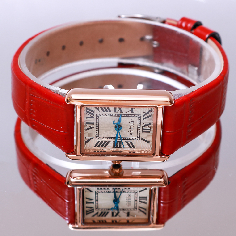 Đồng Hồ Nữ JA-1333B Julius Hàn Quốc Dây Da (Đỏ)