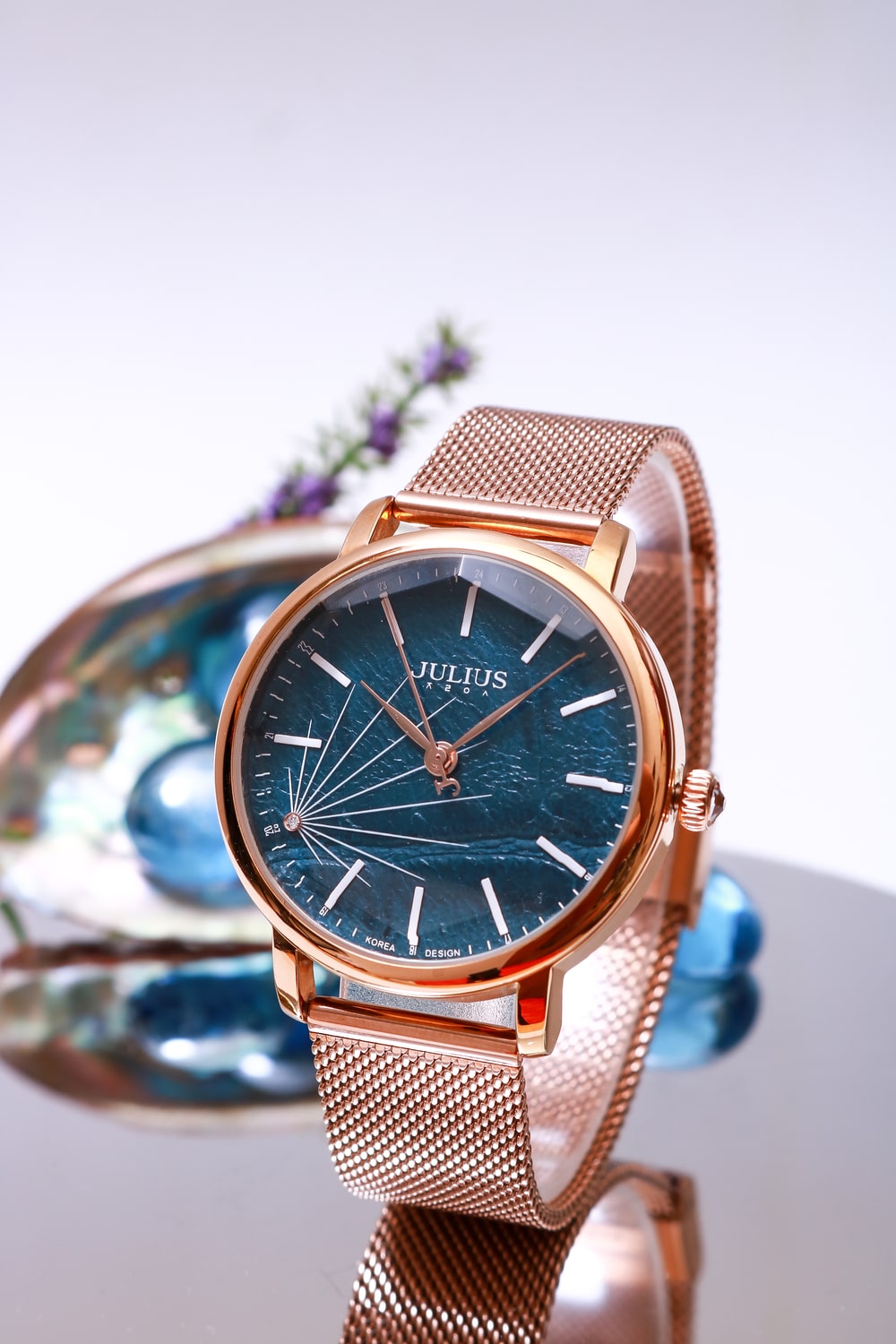 Đồng Hồ Nữ JA-888D1 Julius Hàn Quốc Dây Thép (Đồng Mặt Xanh)