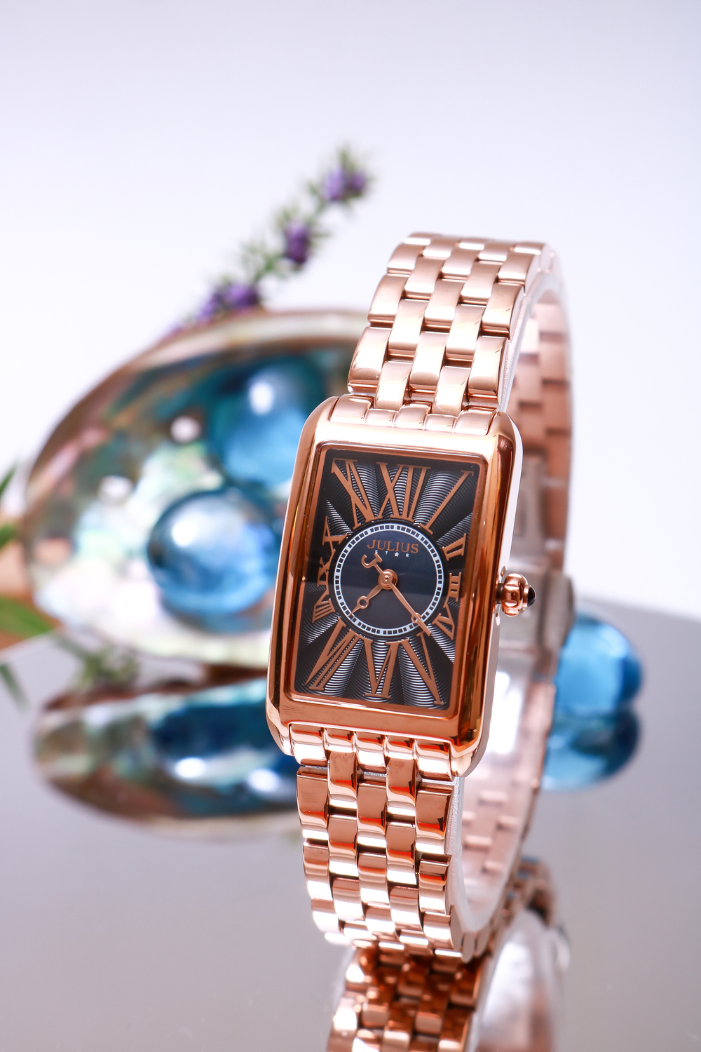 Đồng Hồ Nữ JS-060C Julius Hàn Quốc Kính Sapphire(Đen)