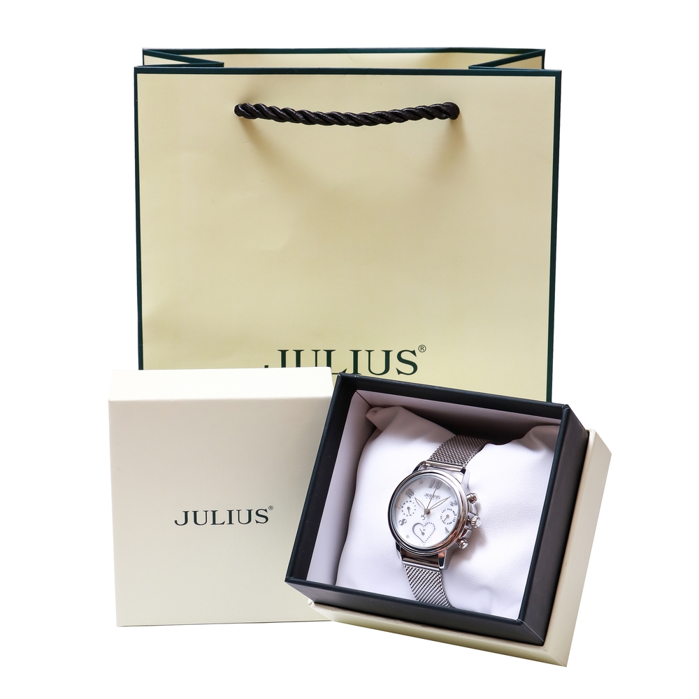 Combo Quà Tặng Đồng Hồ Nữ Julius JA-844B3 Julius + Dây Mesh