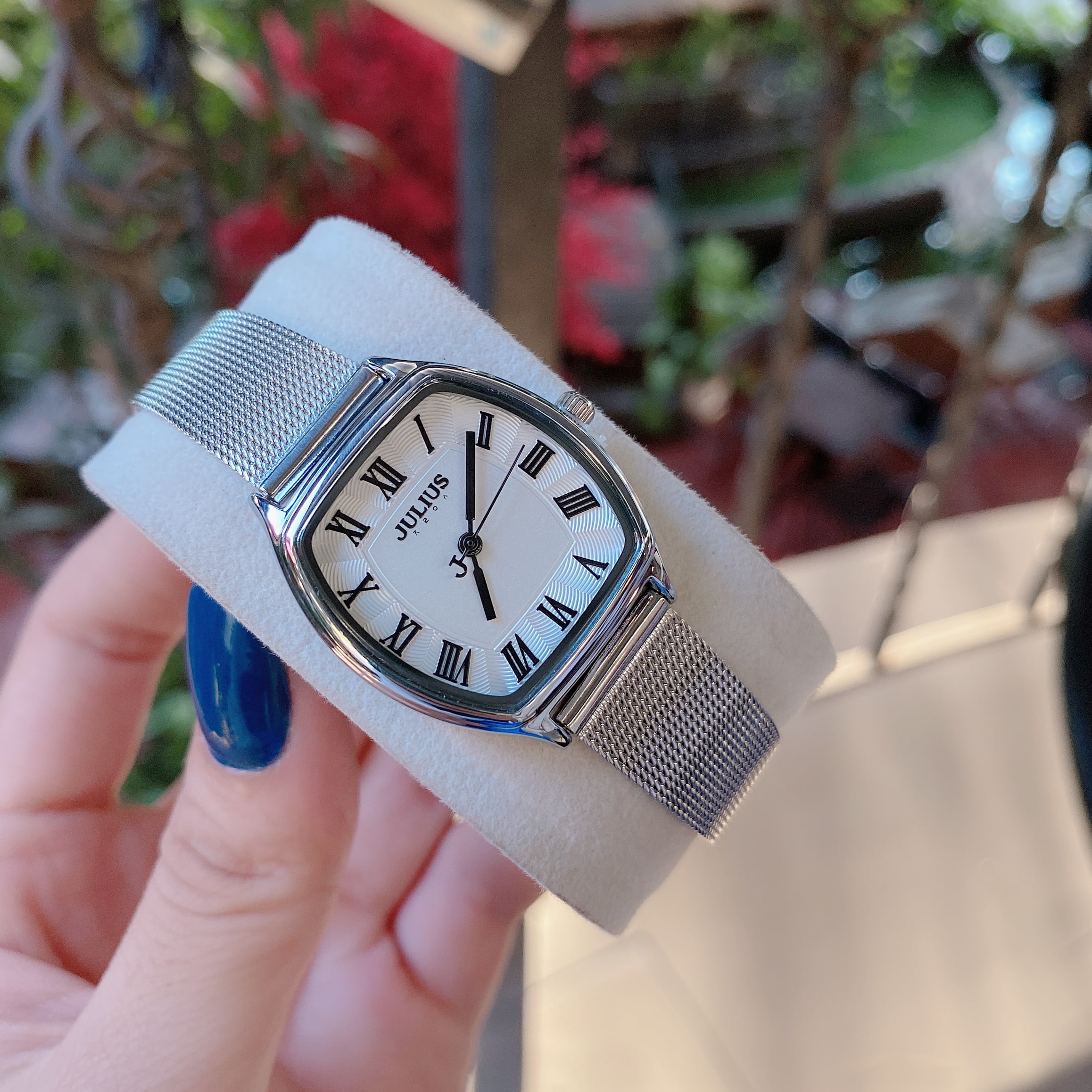 Đồng Hồ Nữ  JA-1242A Julius Hàn Quốc Dây Thép (Bạc)