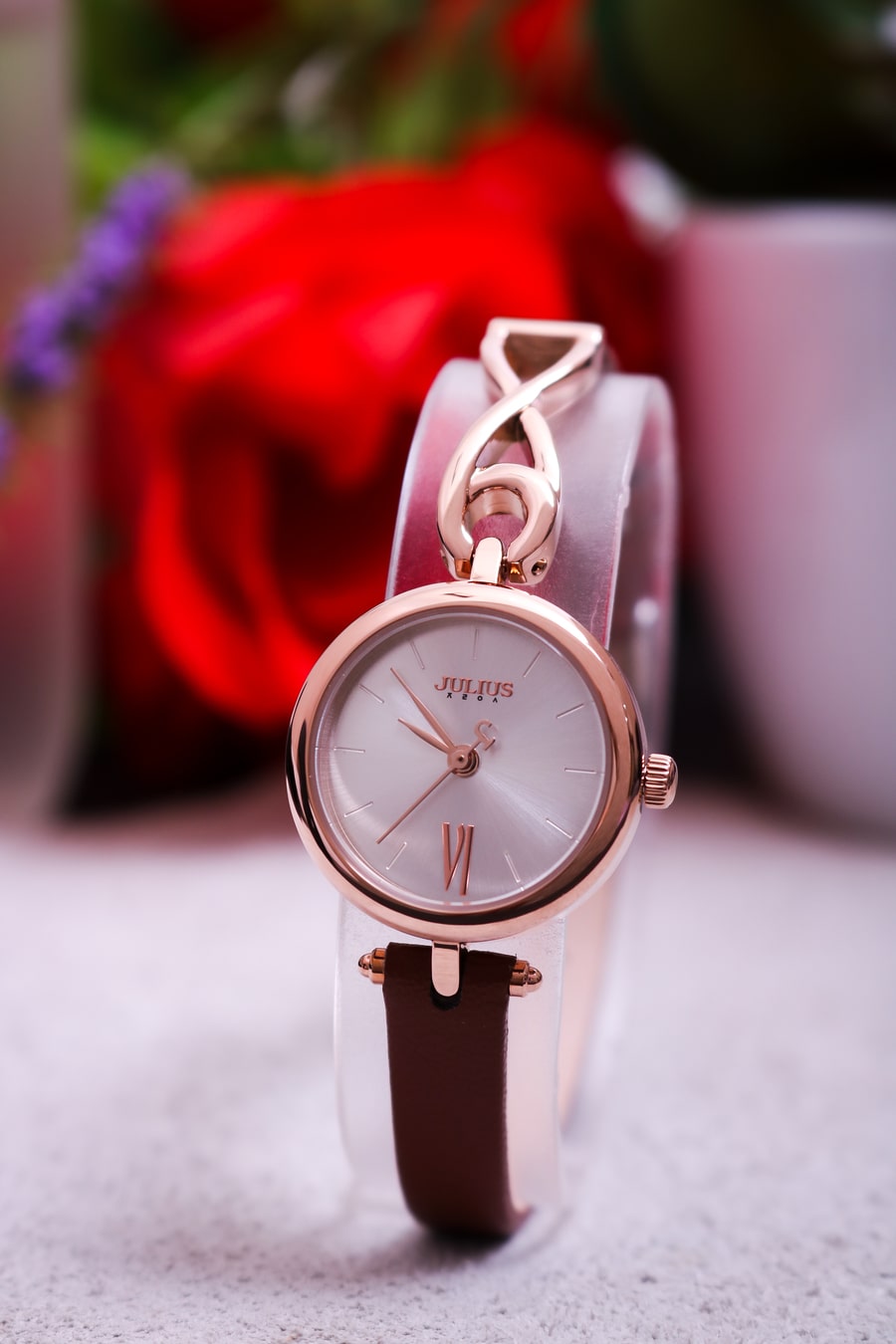 Đồng Hồ Nữ JA-1351B Julius Hàn Quốc Dây Da  (Nâu)