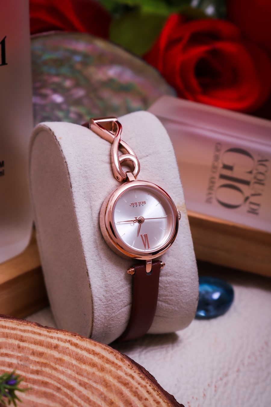 Đồng Hồ Nữ JA-1351B Julius Hàn Quốc Dây Da  (Nâu)