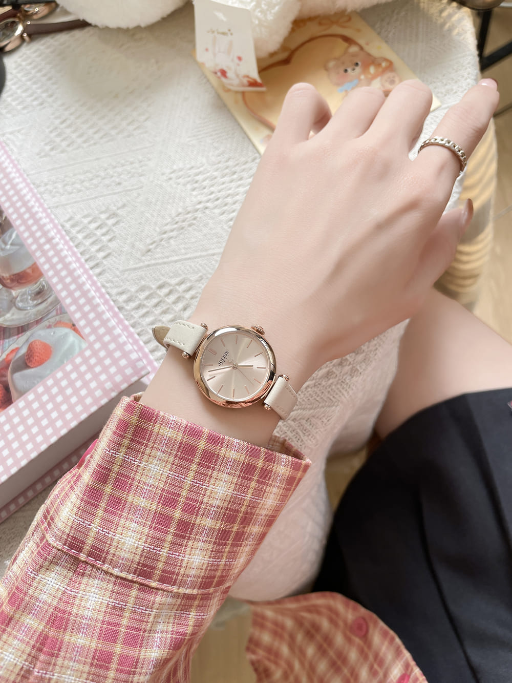 Đồng Hồ Nữ JA-1539 Julius Hàn Quốc Dây Da (4 Màu)