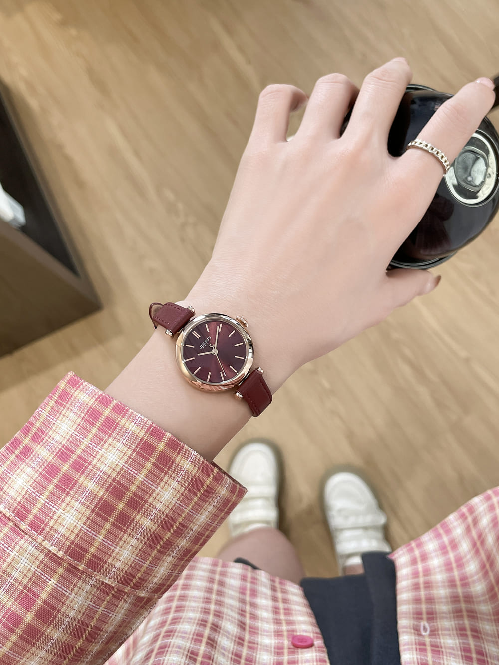 Đồng Hồ Nữ JA-1539 Julius Hàn Quốc Dây Da (4 Màu)