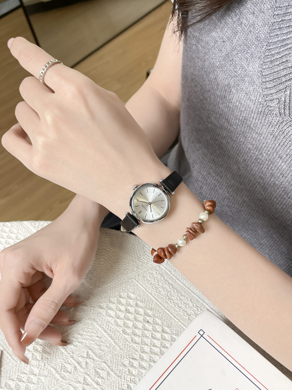 Đồng Hồ Nữ JA-1539 Julius Hàn Quốc Dây Da (4 Màu)