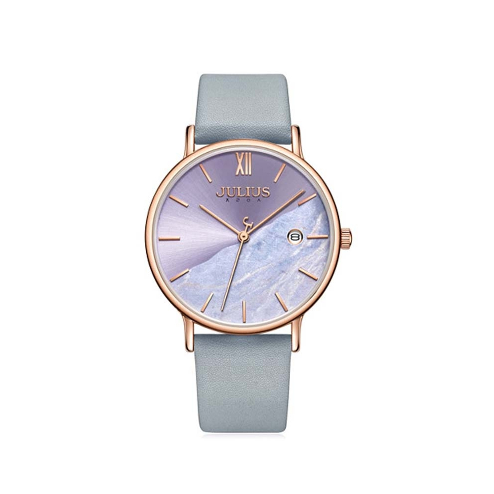 Đồng Hồ Nữ JA-1312B Julius Hàn Quốc Dây Da (Xanh)