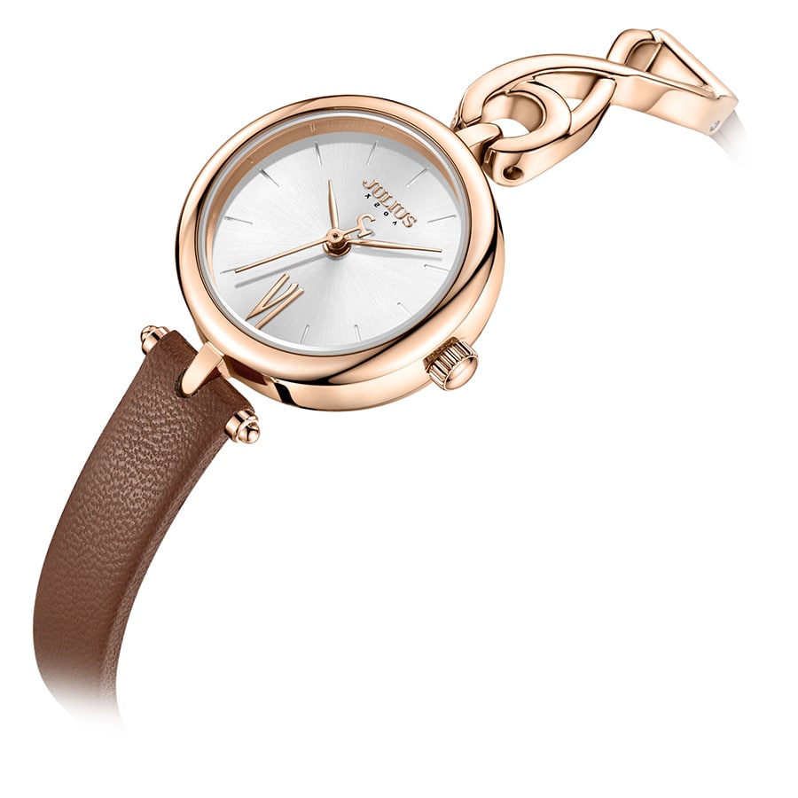 Đồng Hồ Nữ JA-1351B Julius Hàn Quốc Dây Da  (Nâu)