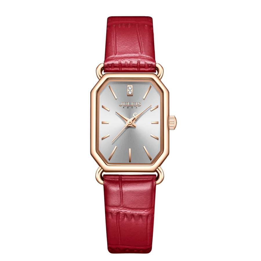 Đồng Hồ Nữ JA-1356B Julius Hàn Quốc Dây Da (Đỏ)
