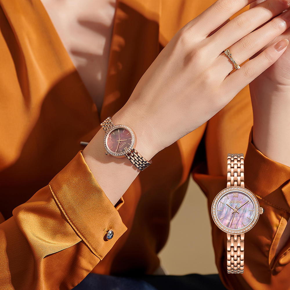 Combo Quà Tặng Đồng Hồ Nữ JA-1421C Julius Hàn Quốc Dây Thép  + Lắc Tay ES214