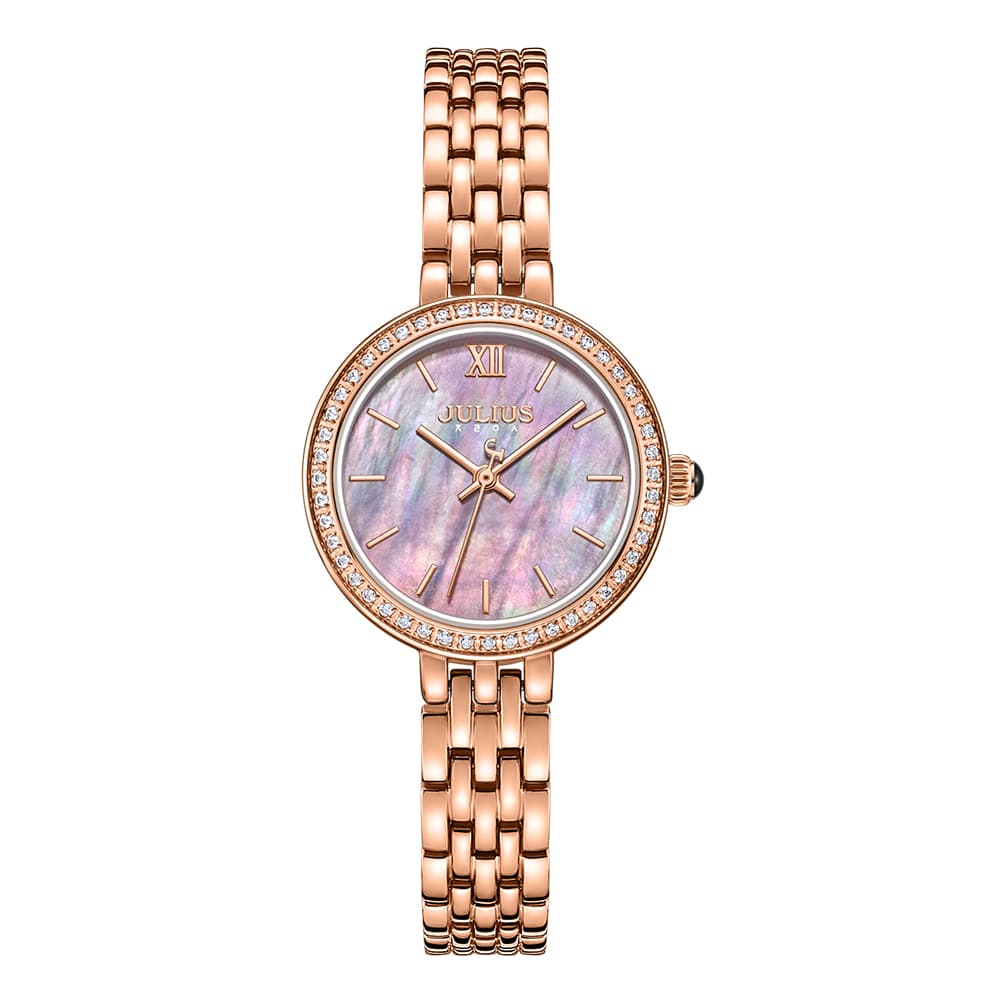 Combo Quà Tặng Đồng Hồ Nữ JA-1421C Julius Hàn Quốc Dây Thép  + Lắc Tay ES214