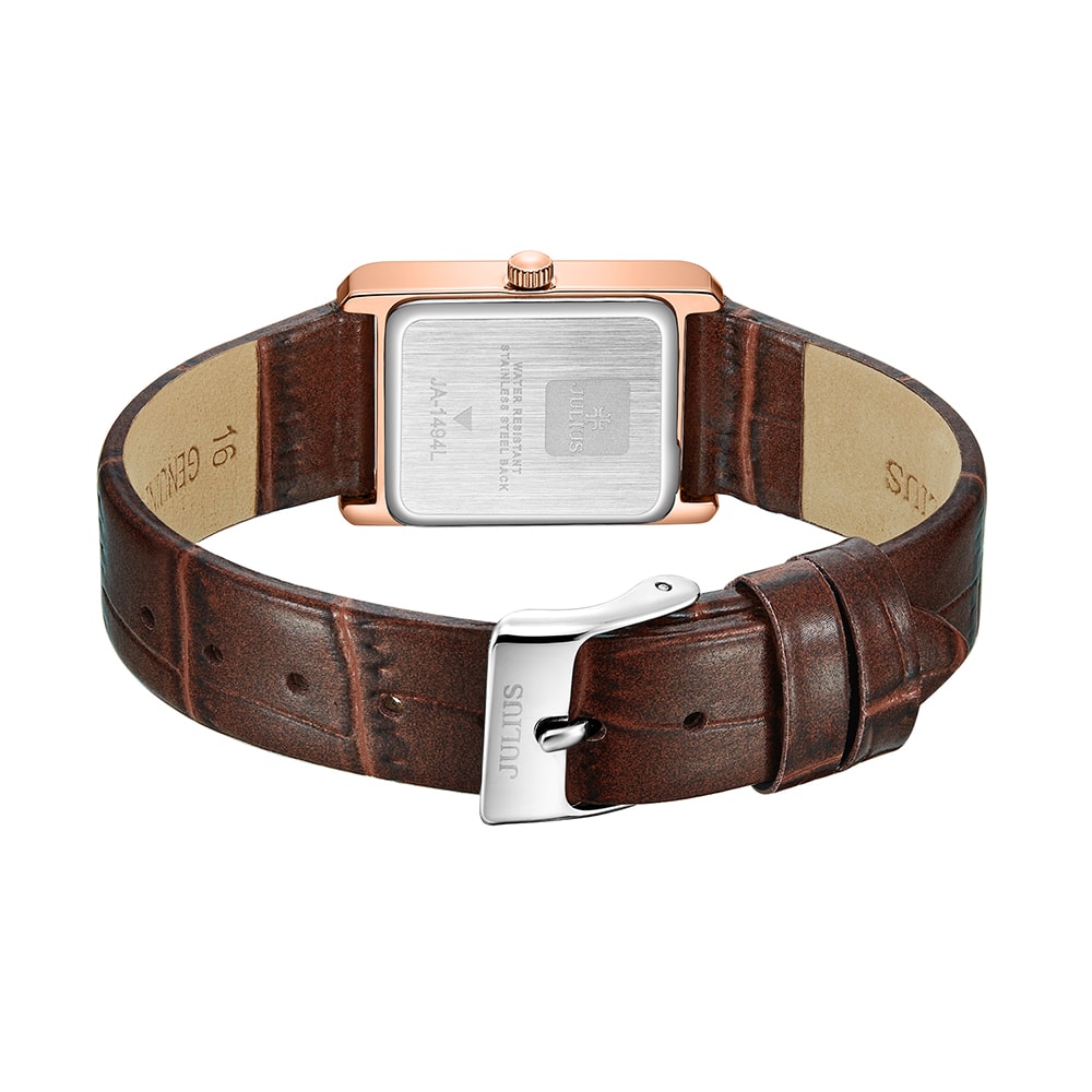 Đồng Hồ Nữ  JA-1494LB Julius Hàn Quốc Dây Da (Nâu)