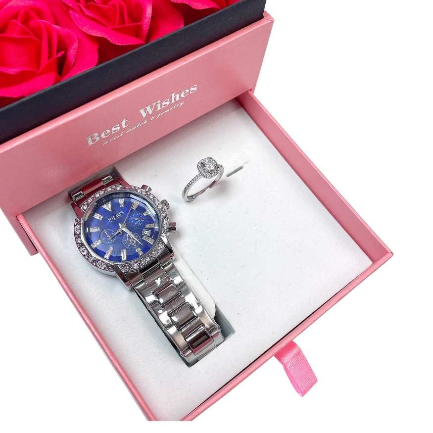 Đồng Hồ Nữ JA-1530C + Nhẫn ES302Q-JZ004