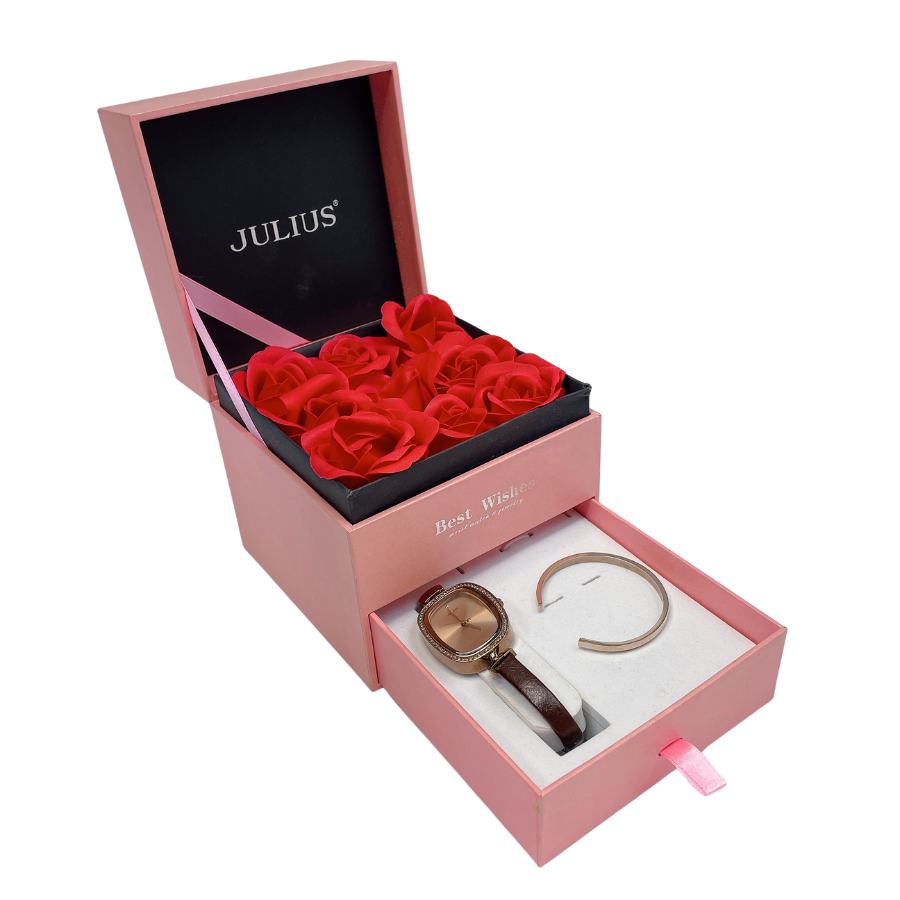 Combo Đồng Hồ Nữ Julius JA-298 + Vòng Tay Julius JS078