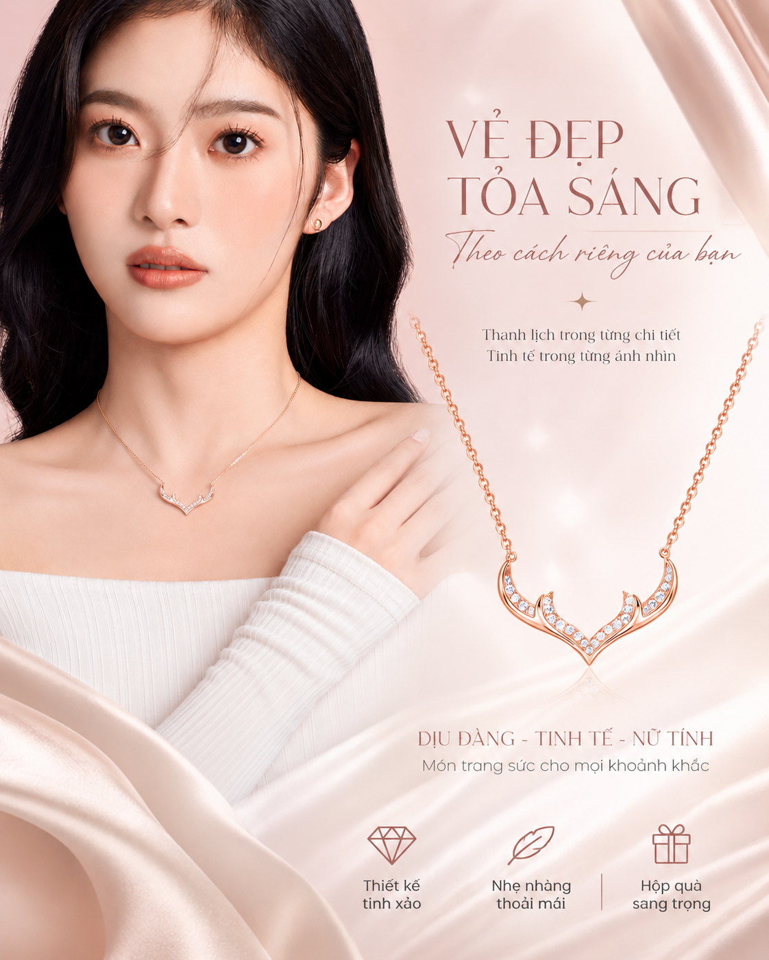 Dây chuyền JULIUS JSP-0023  (Vàng Hồng)