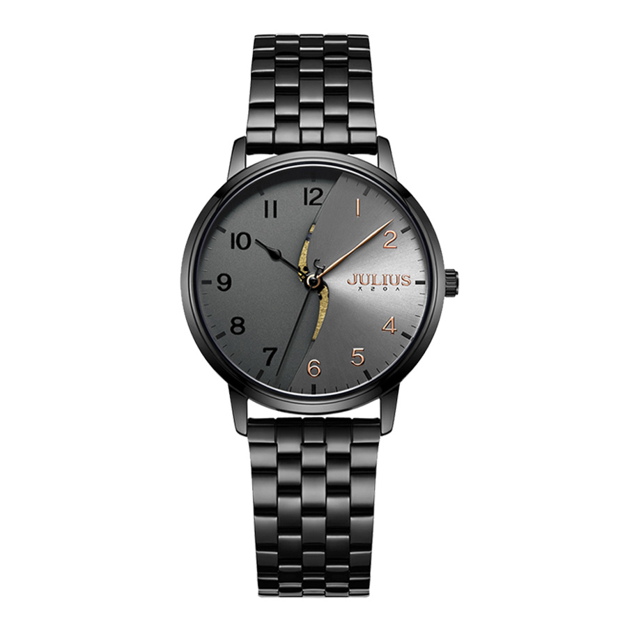 Đồng Hồ Nữ JA-1265LD  Julius Hàn Quốc Dây Thép (ĐEN)