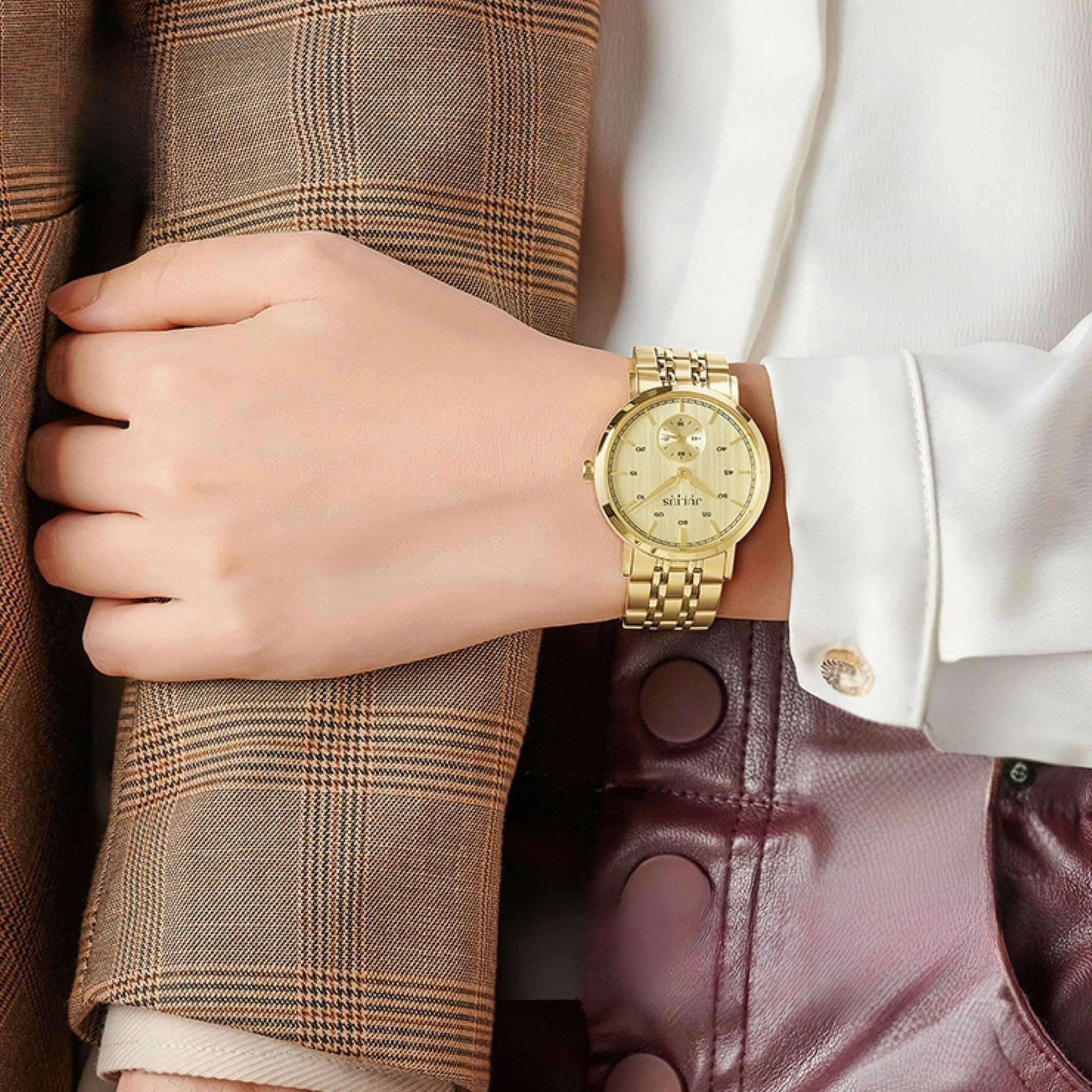 Đồng Hồ Nữ JS-061L Julius Hàn Quốc kính saphire (Vàng)