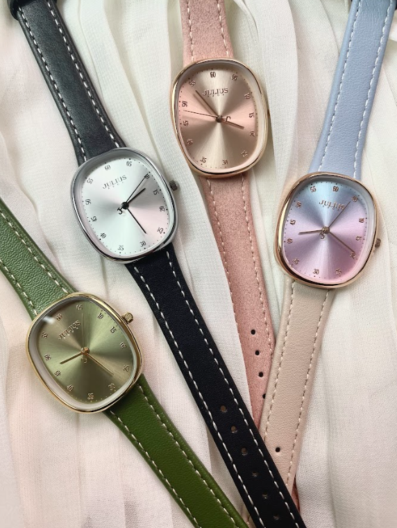 Đồng Hồ Nữ JA-1559 Julius Hàn Quốc Dây Da (4 màu)