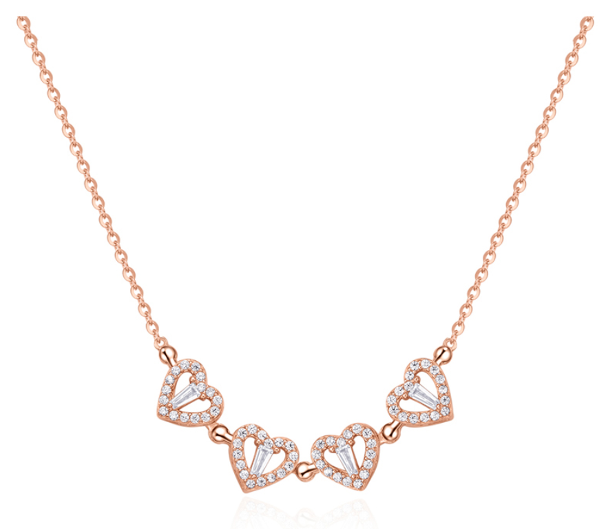 Nữ Trang JULIUS JSP-0002A Bạc 925 Hình Cỏ 4 Lá (Vàng Đồng)