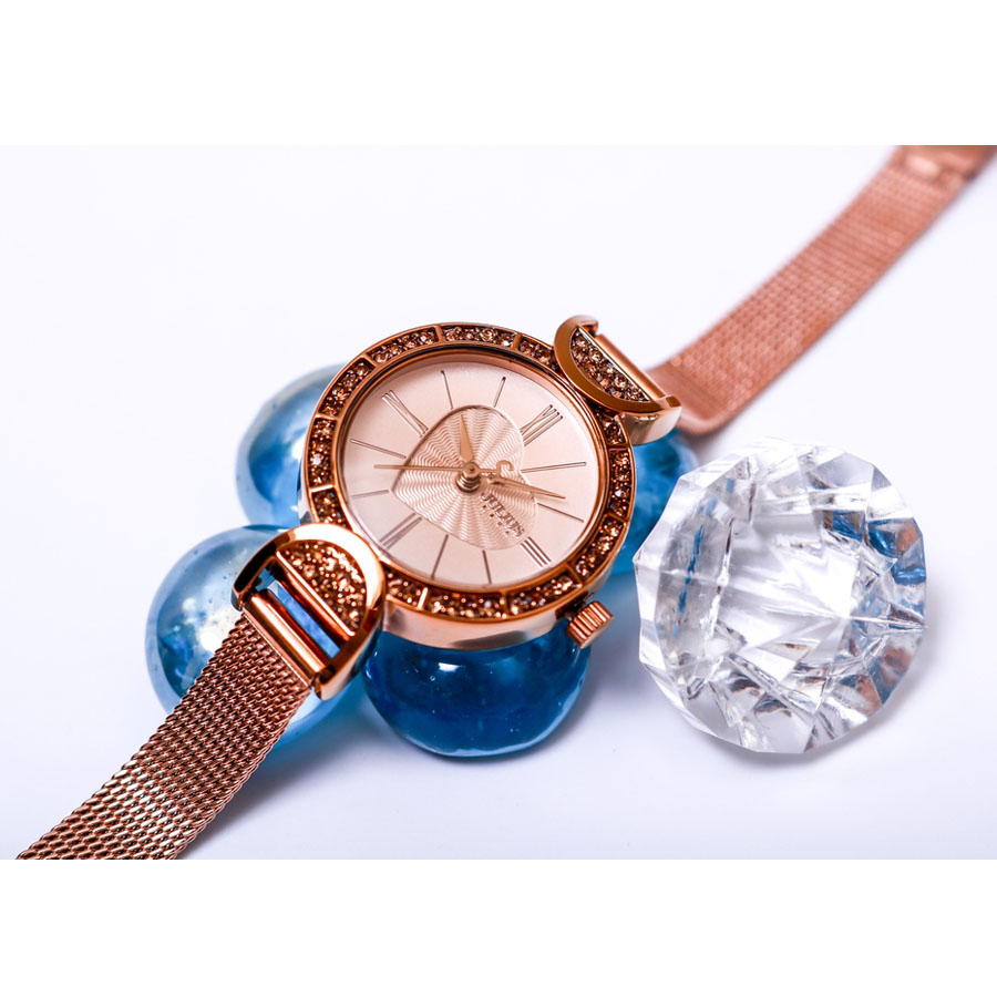 Combo Quà Tặng Đồng Hồ Nữ JA-779E Kèm Dây Mesh