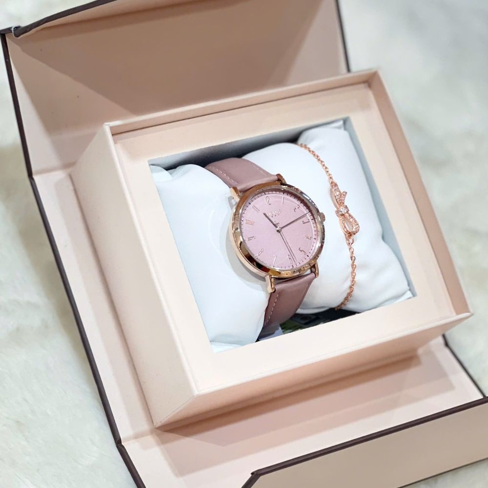 Combo Quà Tặng Đồng Hồ Nữ JA-1017D + Lắc Tay ESME ES214