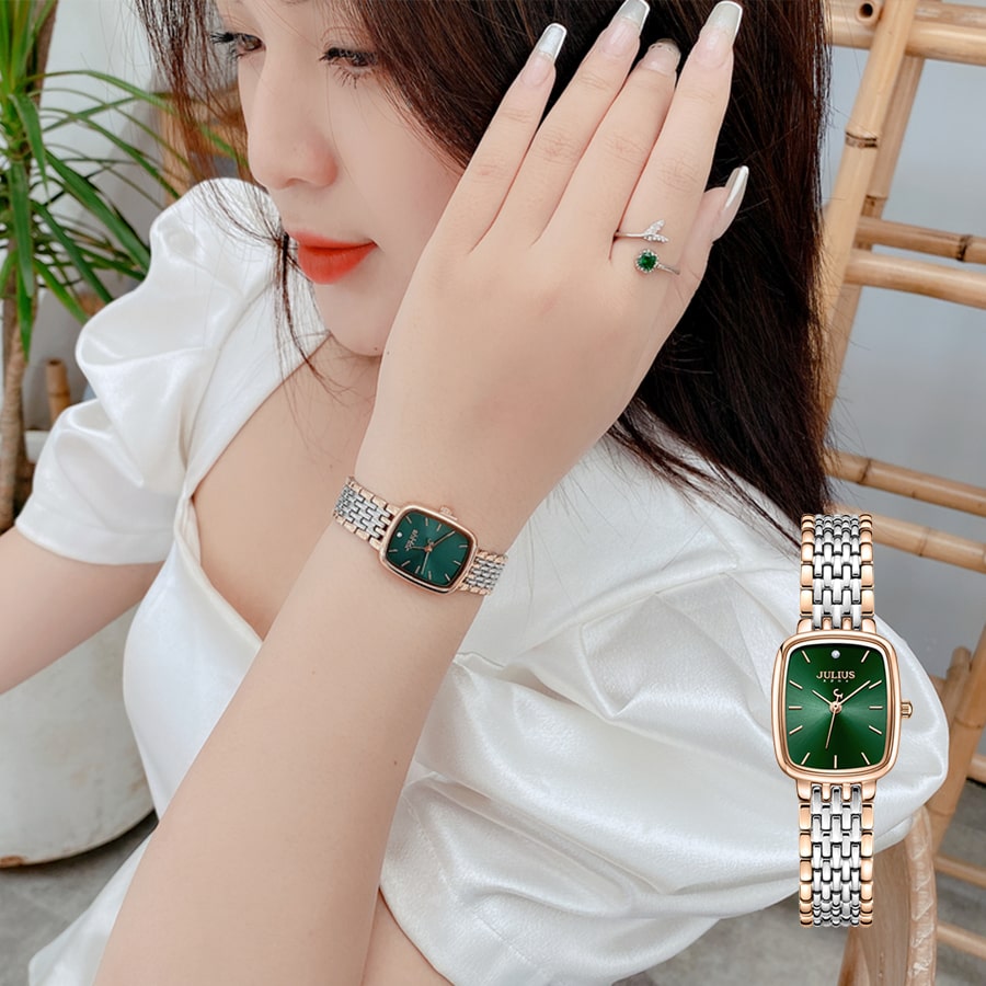 Đồng Hồ Nữ JA-1349 Julius Hàn Quốc Dây Thép (2 màu)