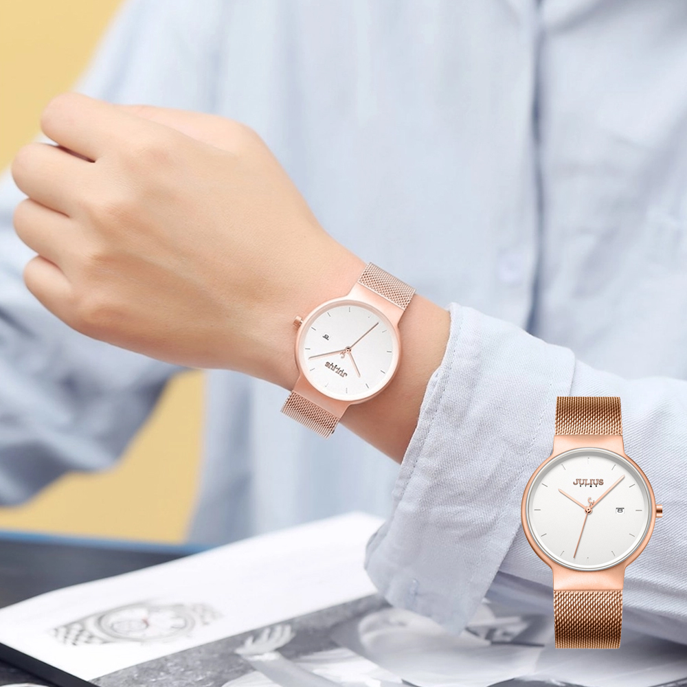 Đồng Hồ Nam JS-009M Julius Hàn Quốc Dây Thép (4 Màu)