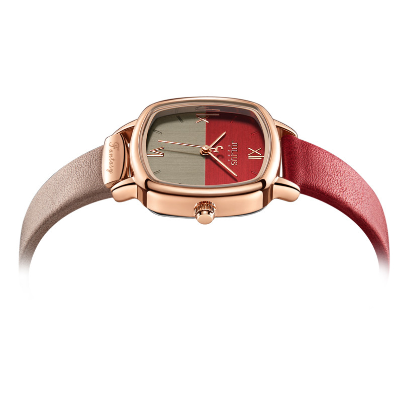 Đồng Hồ Nữ JA-1240C Julius Hàn Quốc Dây Da (Đỏ)