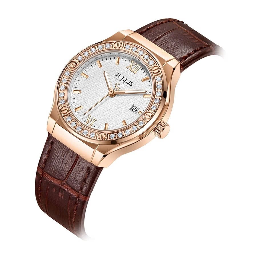 Đồng Hồ Nữ JA-1395D Julius Hàn Quốc (Nâu)
